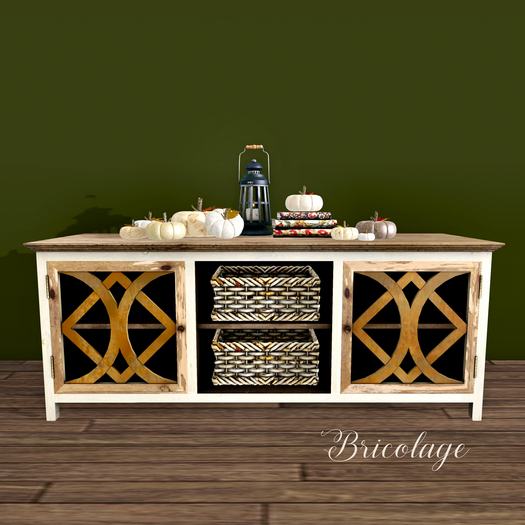 Second Life Marketplace Bricolage Rustic Console & Fall Decor